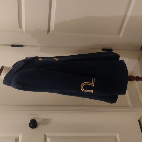 Cat And Jack Girls Large 10/12 Navy Double Breasted Coat Large 10/12 - Picture 6 of 10